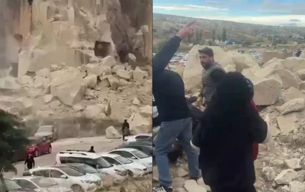 Kapadokya'da peribacası çöktü: 2 ölü