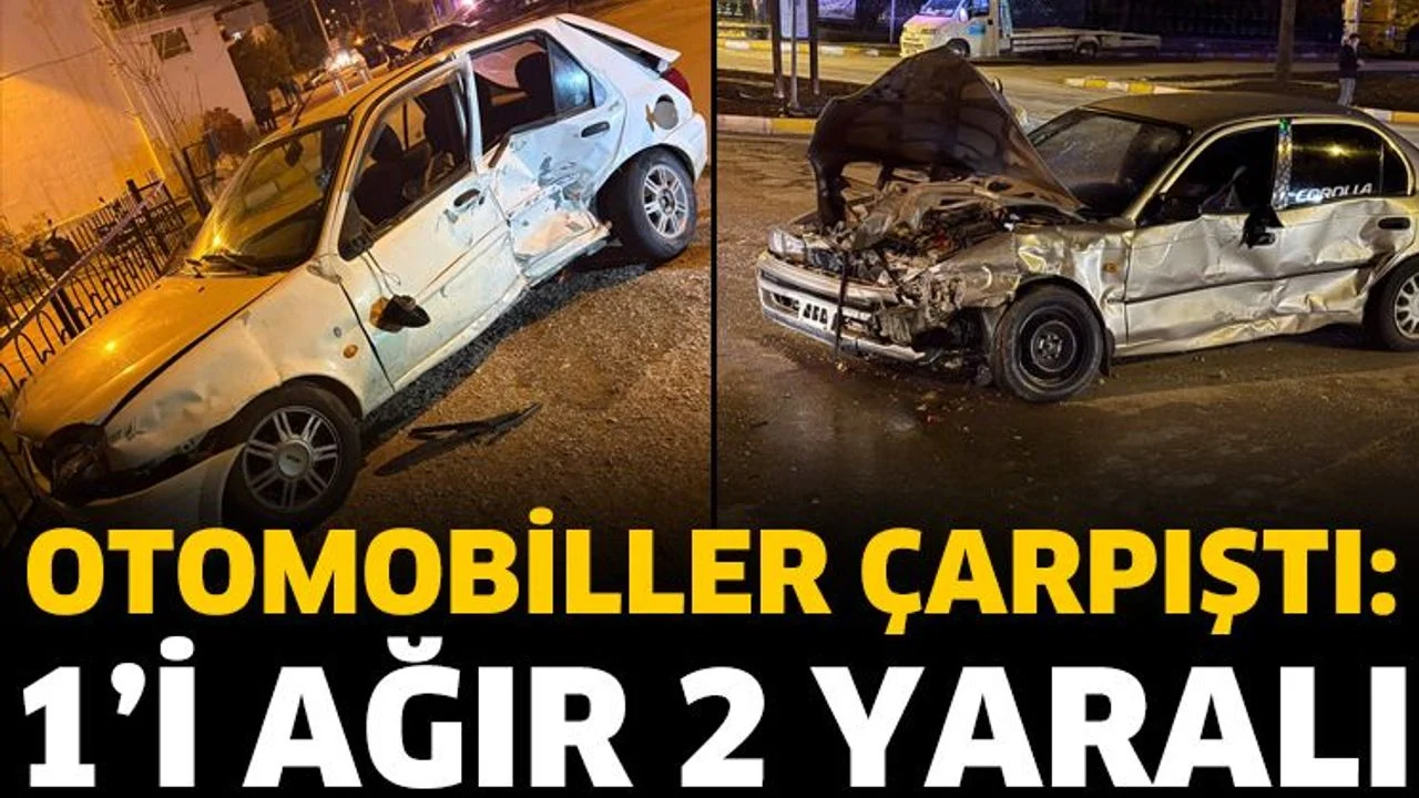 Otomobiller çarpıştı: 1’i ağır 2 yaralı